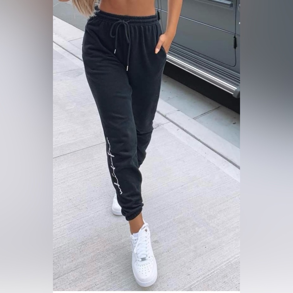 White Fox Boutique Black Track Pants